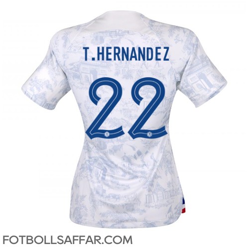 Frankrike Theo Hernandez #22 Bortatröja Dam VM 2022 Kortärmad